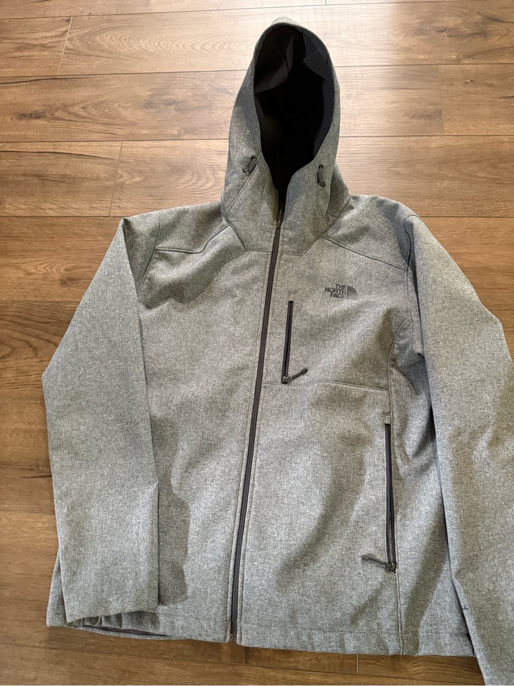 The North Face Men's Heather Gray Hooded Raincoat